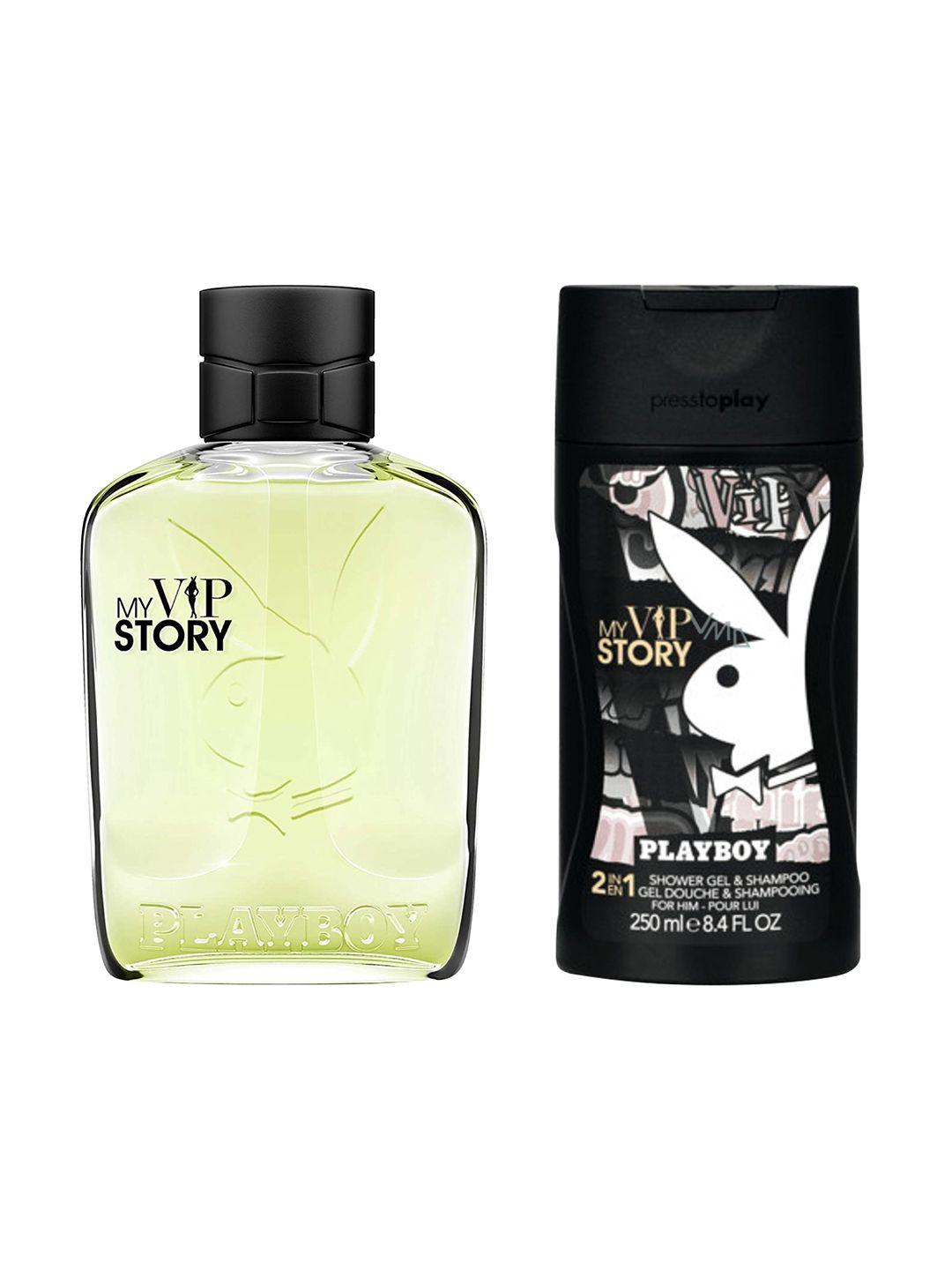 playboy men my vip story fragrance gift set - eau de toilette 100ml + shower gel 250ml