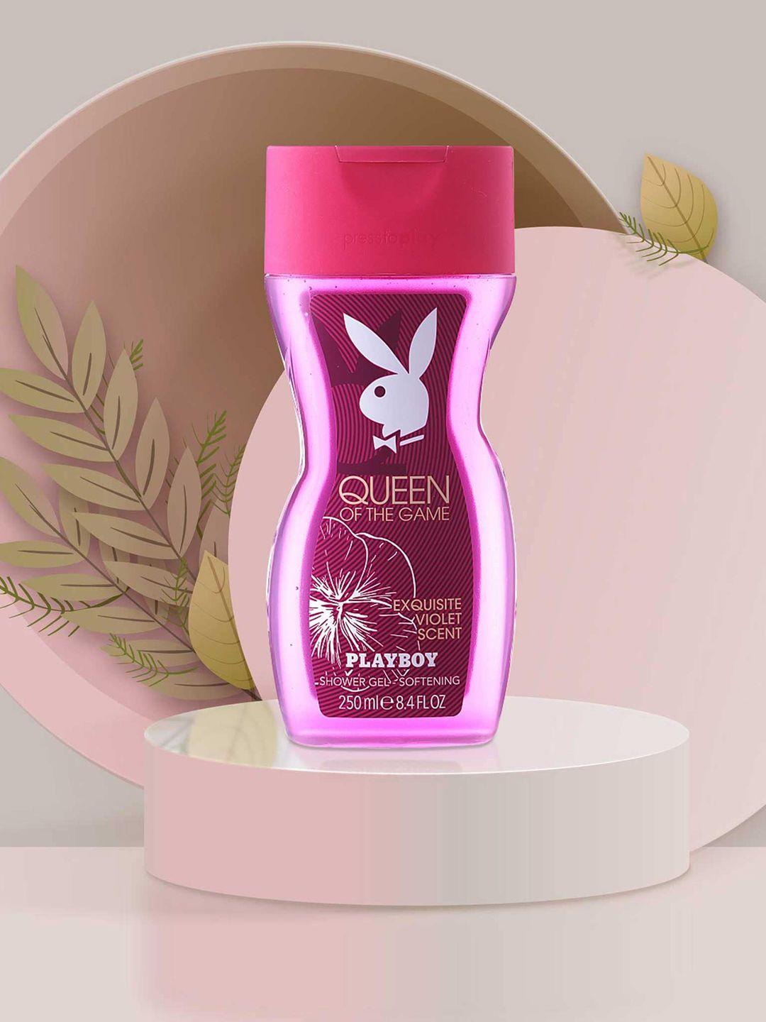 playboy queen of the game softening shower gel with exquisite violet scent - 250 ml