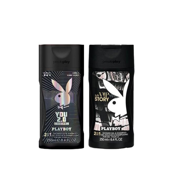 playboy you 2.0 loading and my vip story shower gel and shampoo for men combo