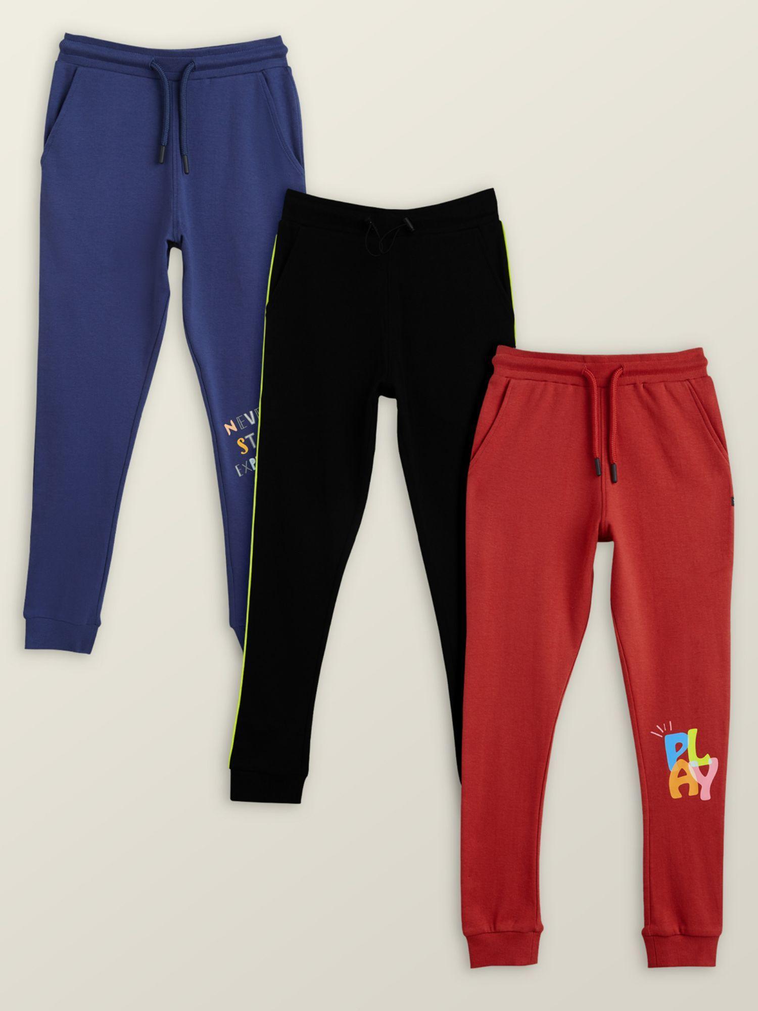 playmate cotton joggers for boys (pack of 3)