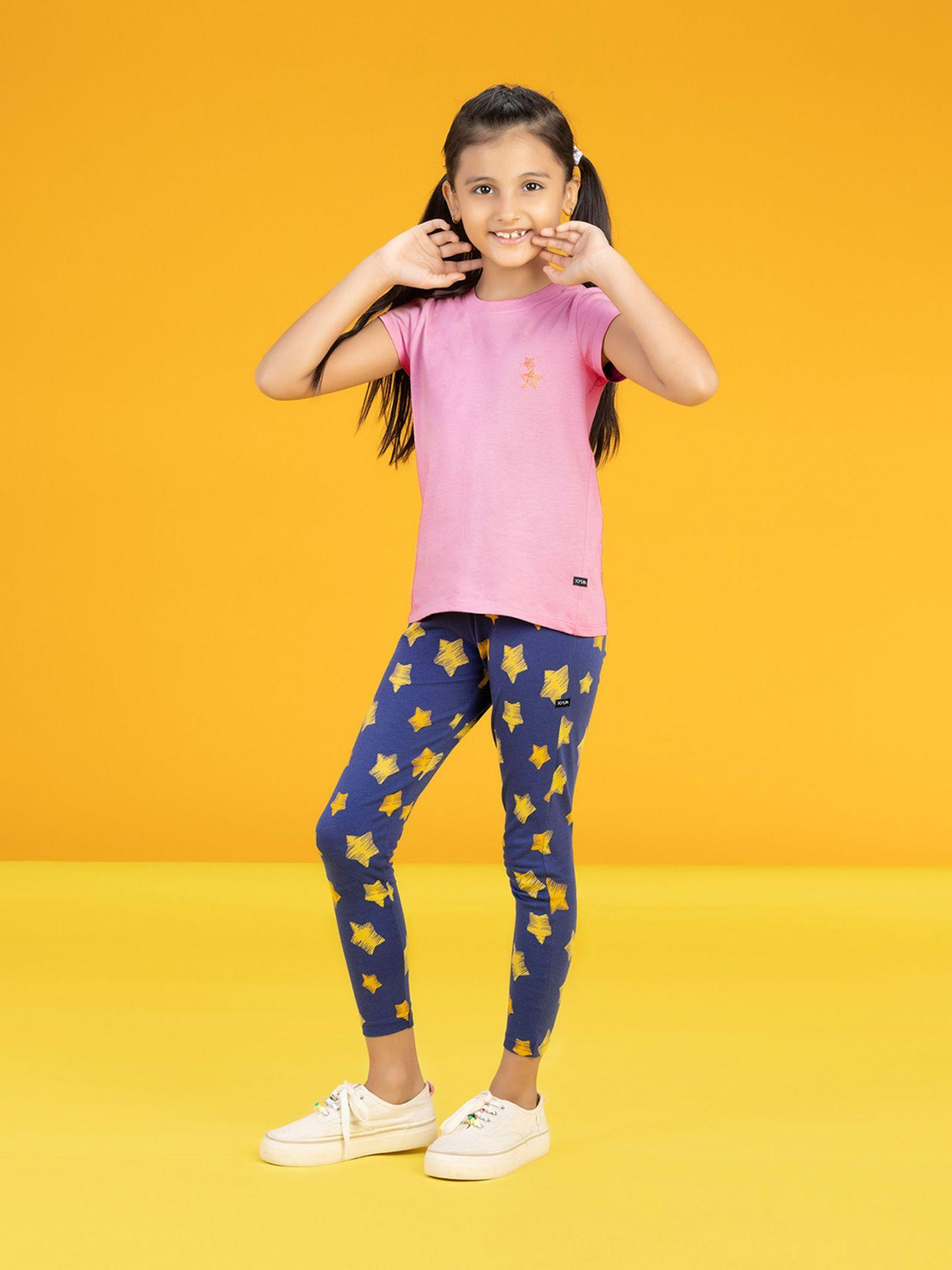 playmate t-shirts & leggings combo for girls (set of 2)