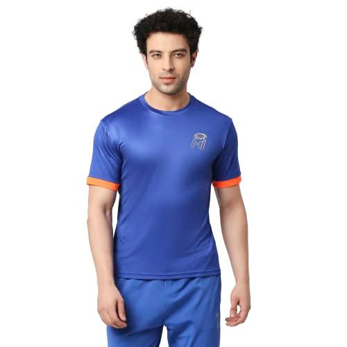 playr x mumbai indians men's solid regular fit t-shirt (prmi23-ft-01_blue/orange