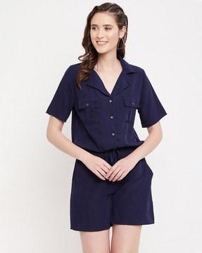 playsuit with flap pockets