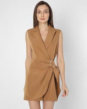 playsuit with notched lapel