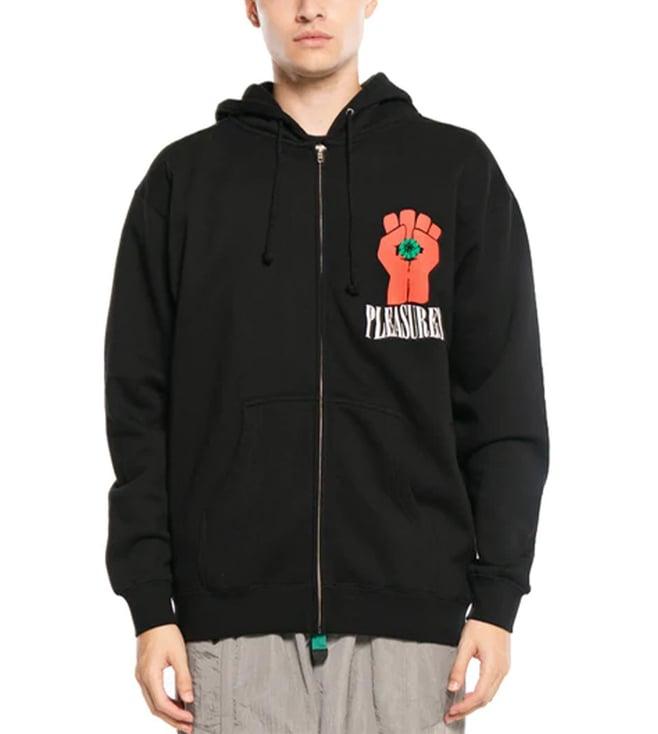 pleasures capsul x black hst zip printed relaxed fit hoodie