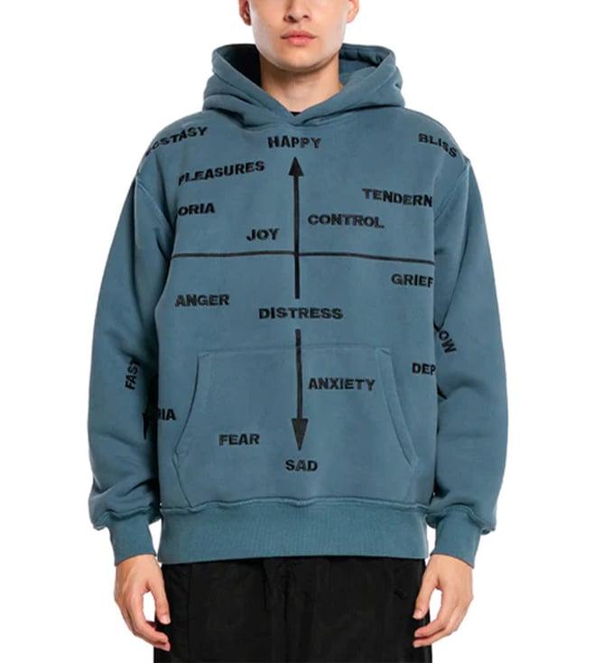 pleasures capsul x blue hysteria printed relaxed fit hoodie