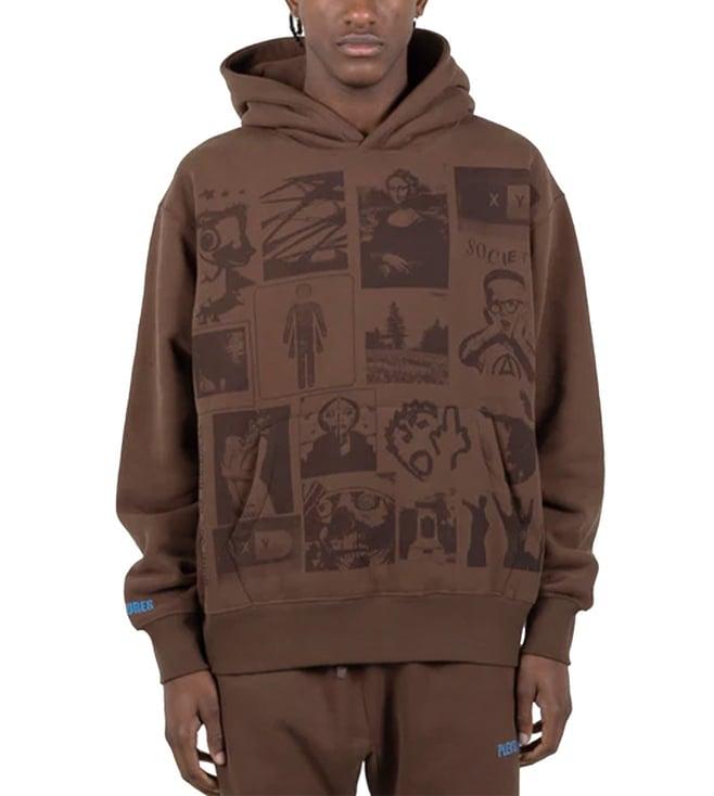 pleasures capsul x brown choices printed relaxed fit hoodie