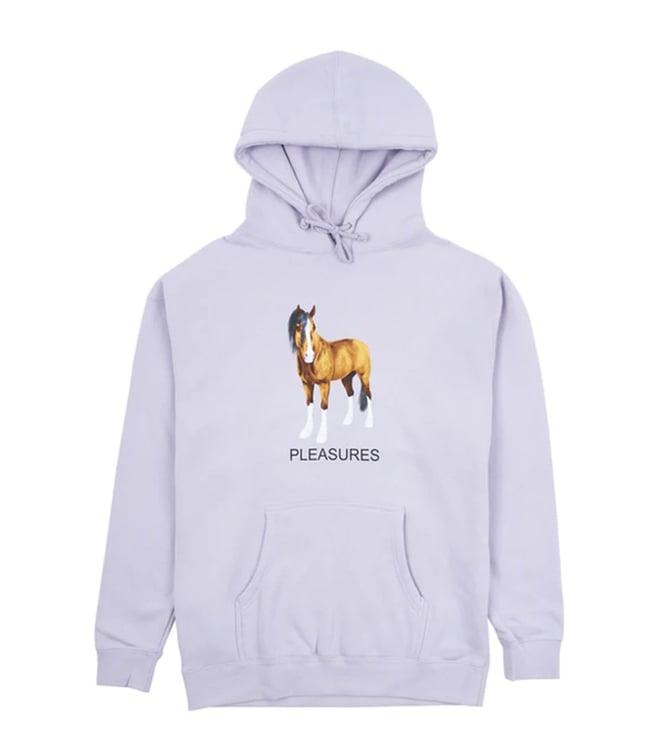 pleasures capsul x purple death printed relaxed fit hoodie