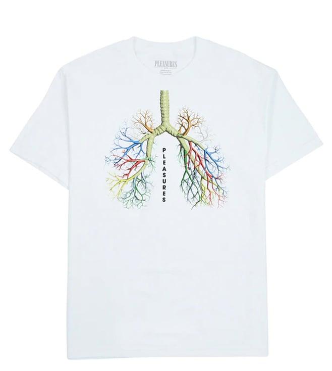 pleasures capsul x white breathe again print regular fit t-shirts