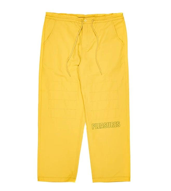 pleasures capsul x yellow blitz karate solid relaxed fit trackpants