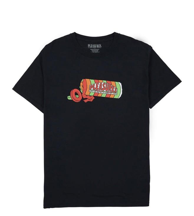 pleasures x capsul black printed relaxed fit t-shirt