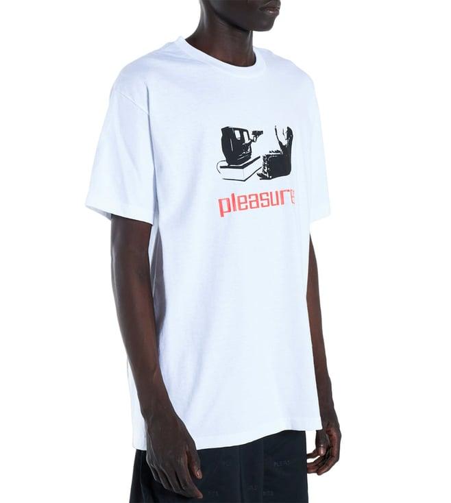 pleasures x capsul white tv logo regular fit t-shirt