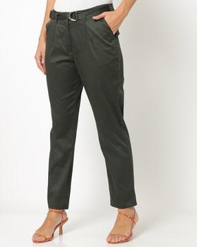 pleat- front trousers with insert pockets