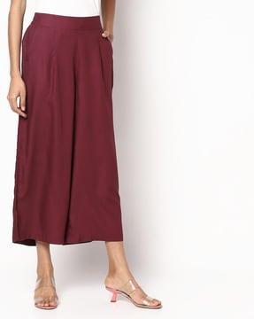 pleat-front culottes with semi-elasticated waist