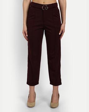 pleat-front culottes with belt
