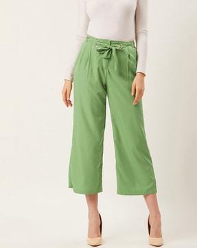 pleat-front culottes with insert pocket