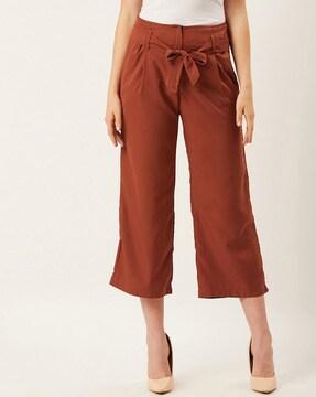 pleat-front culottes with insert pockets