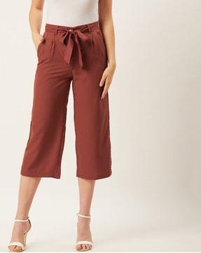 pleat-front culottes with insert pockets