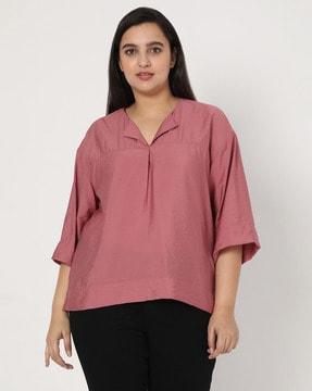 pleat-front panelled top