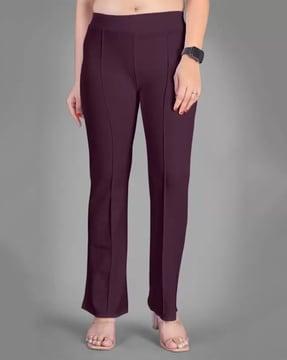pleat-front pants with elasticated waist