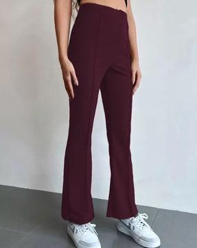 pleat-front pants with elasticated waist