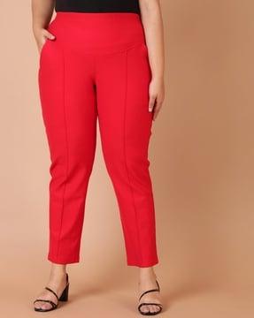 pleat-front pants with insert pockets