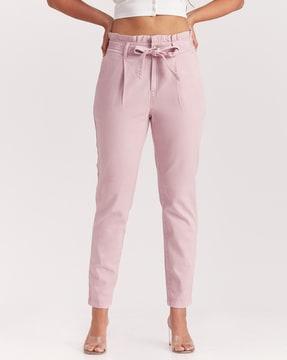 pleat-front pants with tie-up