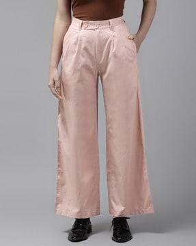 pleat-front relaxed fit trousers