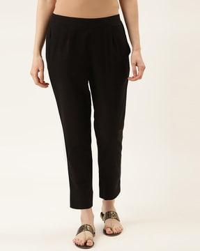 pleat front relaxed fit trousers