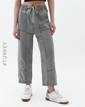 pleat-front straight fit trousers