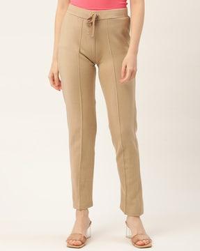 pleat-front trousers with drawstring waist