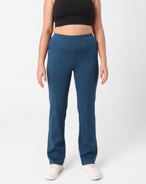 pleat-front trousers with elasticated waist