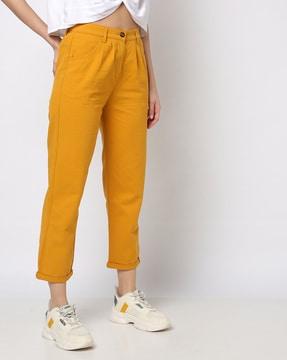 pleat-front trousers with insert pockets