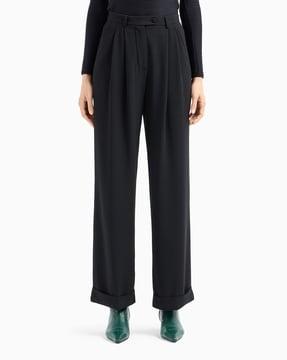 pleat-front trousers with insert pockets