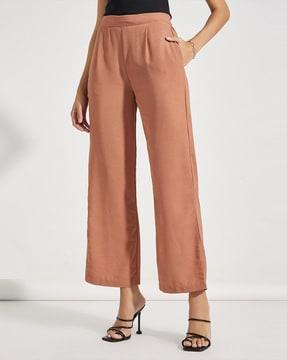 pleat-front wide-leg pants