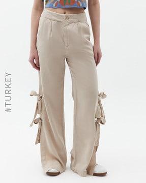 pleat-front wide-leg trousers