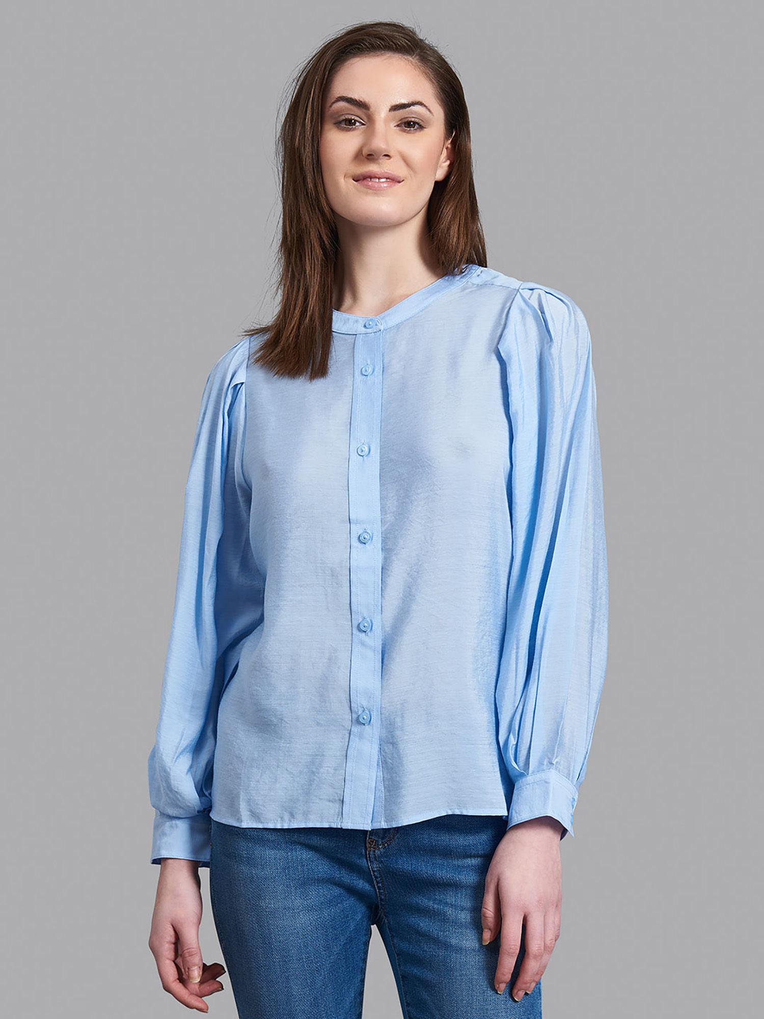 pleat sleeve poets blouse