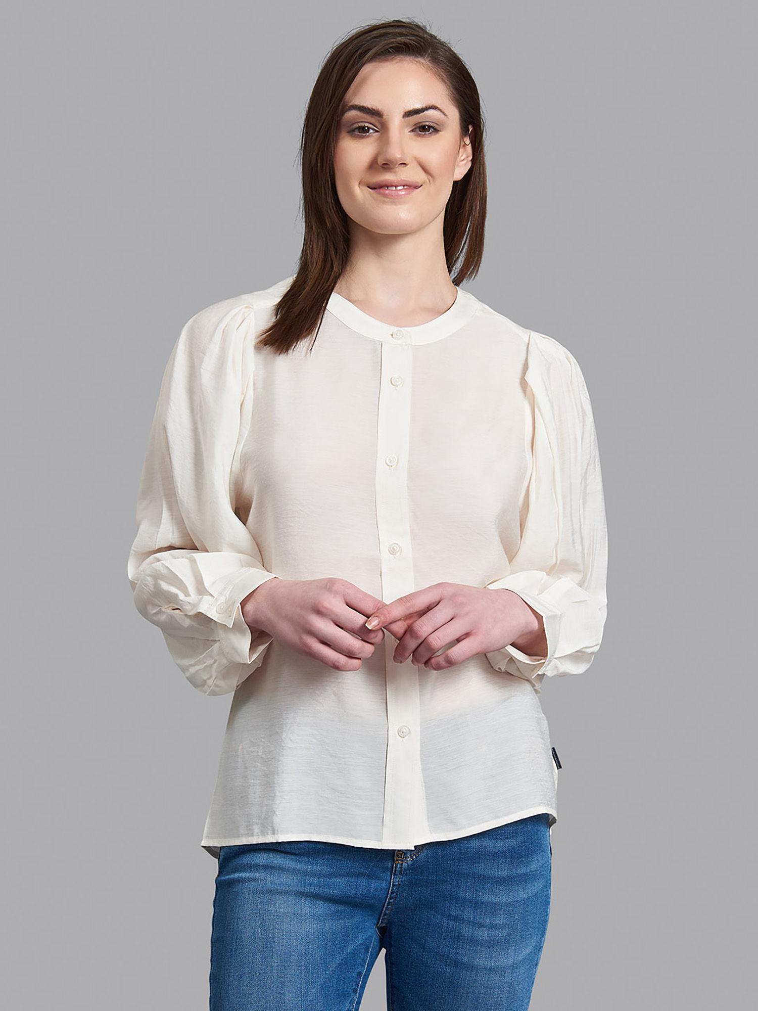 pleat sleeve poets blouse