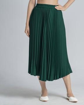 pleated-a-line-skirt-with-elasticated-waist
