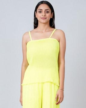 pleated camisole with adjustable strap