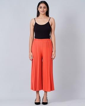 pleated high-rise palazzos