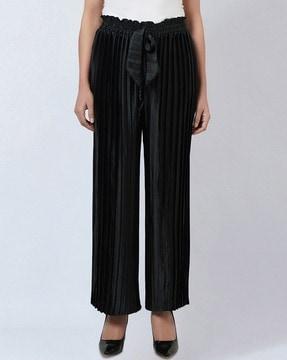 pleated high-rise pants
