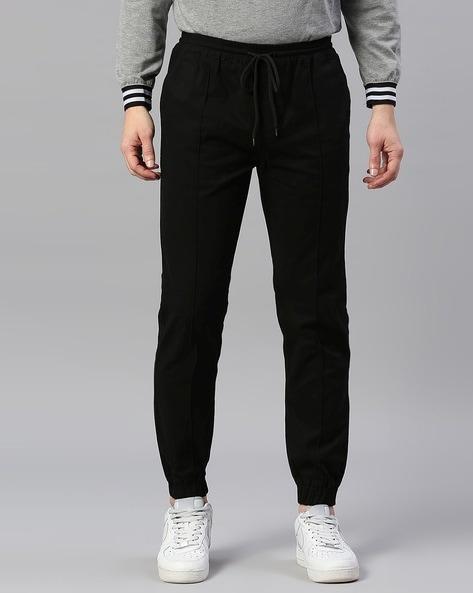pleated joggers with drawstring waist