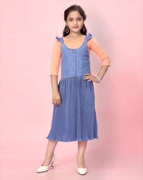 pleated a-line dress with  t-shirt