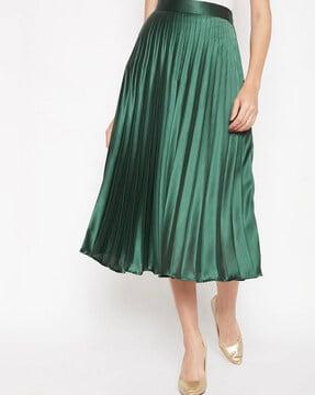 pleated a-line skirt with elasticated waist