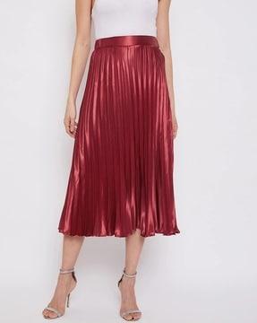 pleated a-line skirt with elasticated waist