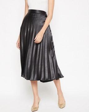 pleated a-line skirt with elasticated waist