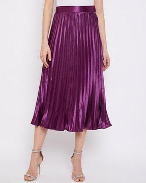 pleated a-line skirt with elasticated waist