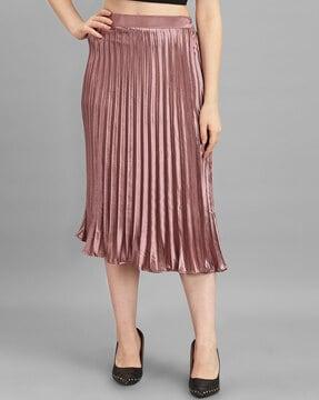 pleated a-line skirt with elasticated waist