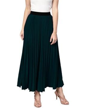 pleated a-line skirt with elasticated waist